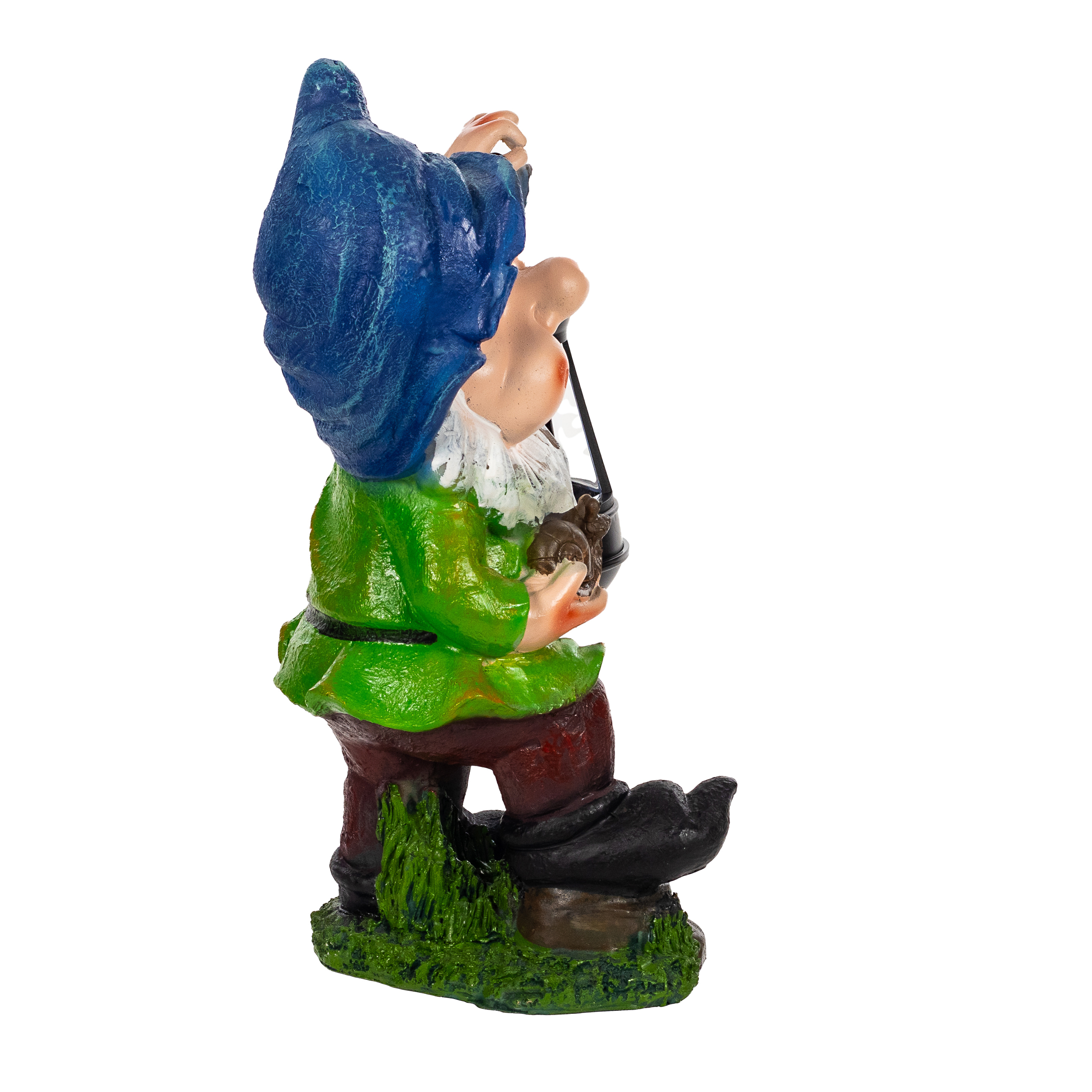 BIRENDY DEKO Gartenzwerg Gartenwichtel LED Gartenfigur